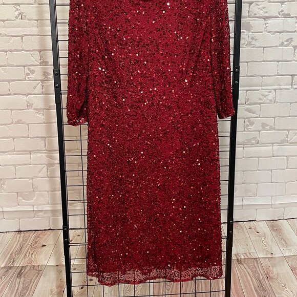 Red Sequin Dress with Low Back Size 18W - Picture 2 of 4